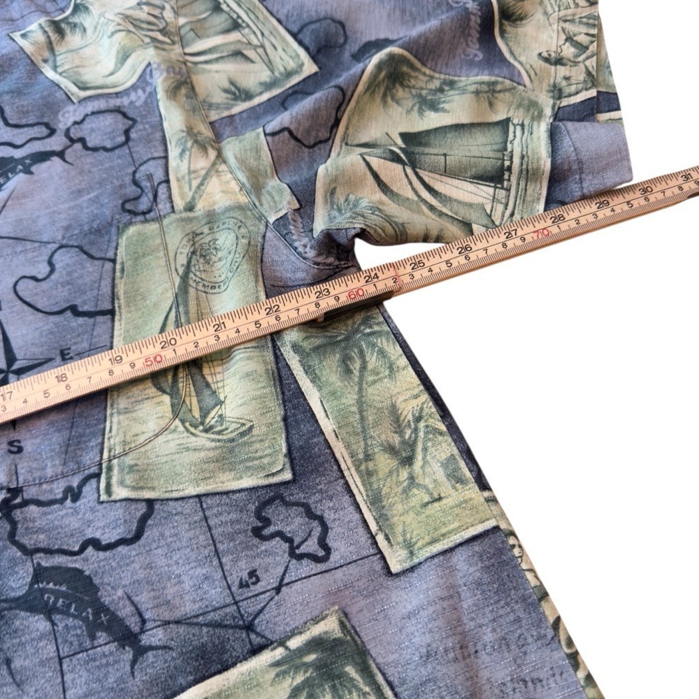 Tommy Bahama Blue Silk Hawaiian Camp Shirt Men's Large Tropical Resort Aloha EUC - Picture 11 of 16